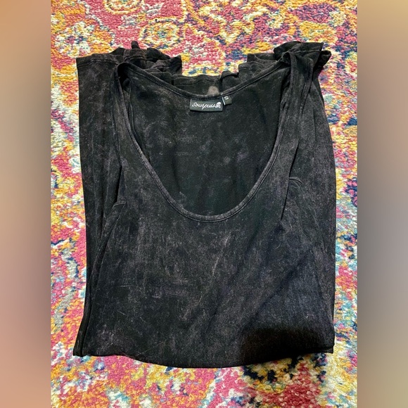 SOURPUSS Mineral Snow Washed Black Skater Dress cottage-core SMALL / MEDIUM EUC - Picture 6 of 13